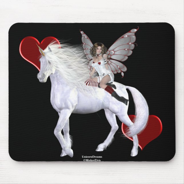 Angel Heart Unicorn White Beauty 3 Mouse Pad (Front)