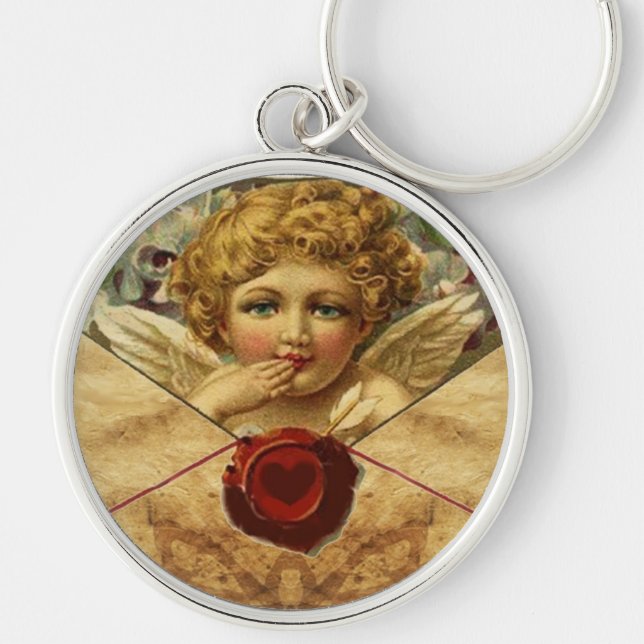 ANGEL HEART WAX SEAL PARCHMENT KEY RING (Front)