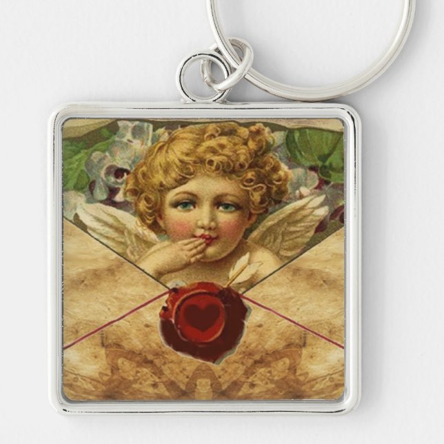 ANGEL HEART WAX SEAL PARCHMENT KEY RING (Front)