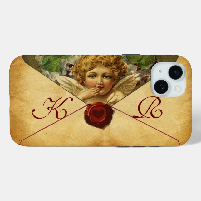 ANGEL HEART WAX SEAL PARCHMENT Monogram Case-Mate iPhone Case (Back (Horizontal))