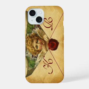 ANGEL HEART WAX SEAL PARCHMENT Monogram iPhone 15 Case