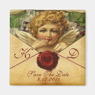 ANGEL HEART WAX SEAL PARCHMENT Monogram Magnet