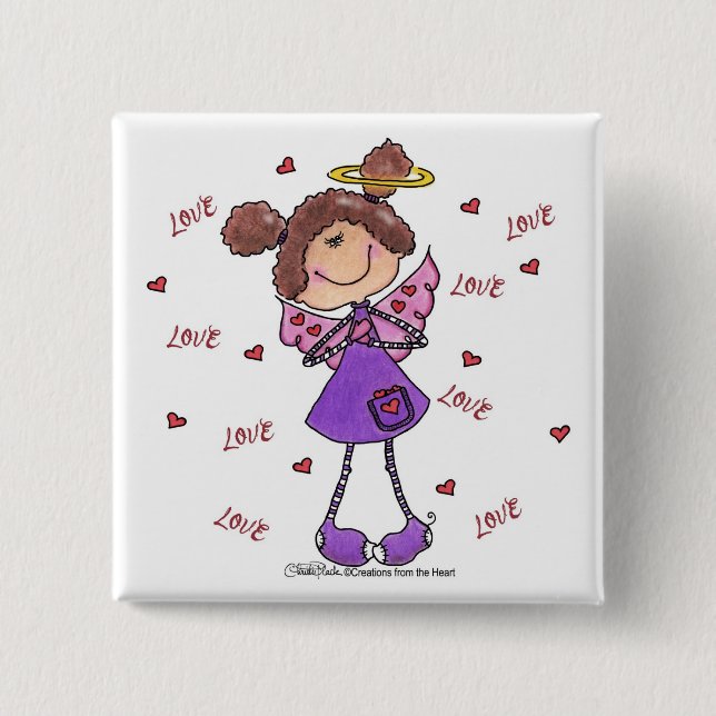 Angel Hearts 15 Cm Square Badge (Front)