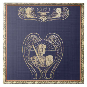 Angel Heraldry With Sword Tile