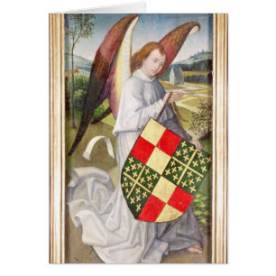 Angel holding a shield
