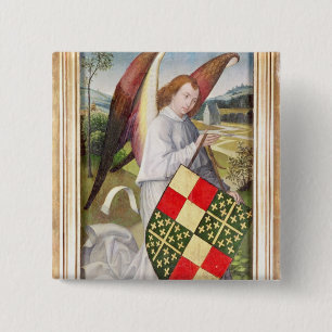 Angel holding a shield 15 cm square badge