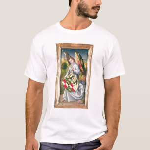 Angel holding a shield with two leopards T-Shirt