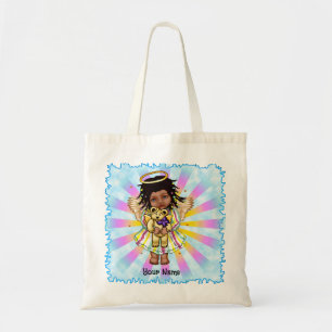 Angel Holding Bear Tote Bag