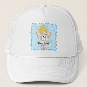 Angel Holding Bunny Rabbit Trucker Hat