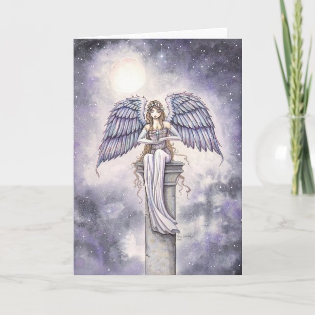 Angel Holding Star Fantasy Art by Molly Harrison Holiday Card (Front)