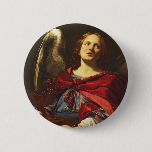 Angel Holding the Vessel and Towel  6 Cm Round Badge