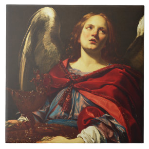 Angel Holding the Vessel and Towel Tile
