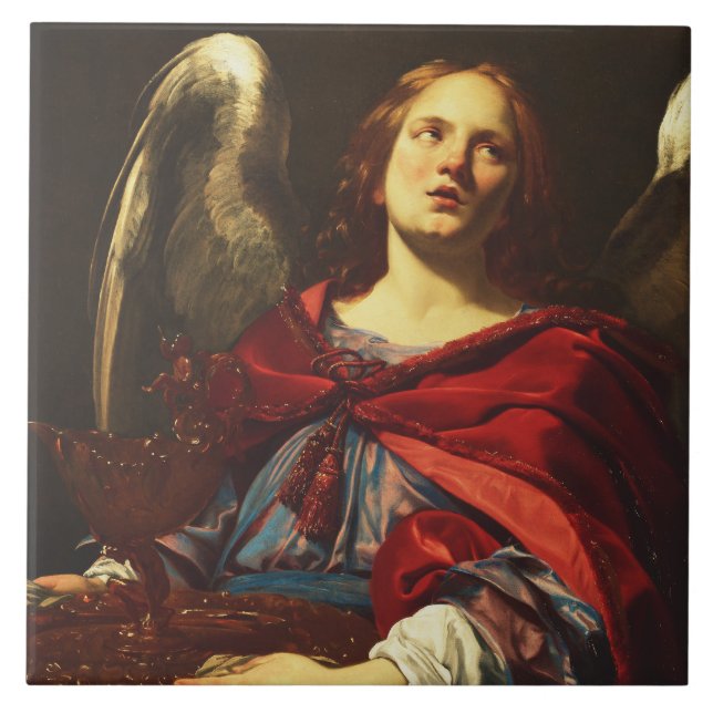 Angel Holding the Vessel and Towel  Tile (Front)
