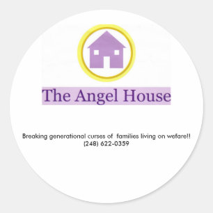 angel house logo, Breaking generational curses ... Classic Round Sticker