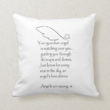 ANGEL HUGS  GUARDIAN ANGEL WATCHING  PILLOW