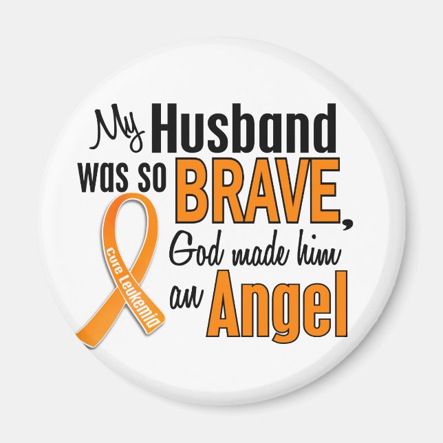 Angel Husband Leukaemia Magnet (Front)
