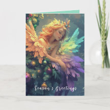 Angel in a Christmas Tree Card