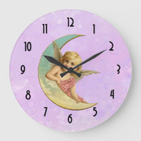 Angel in a crescent moon vintage image