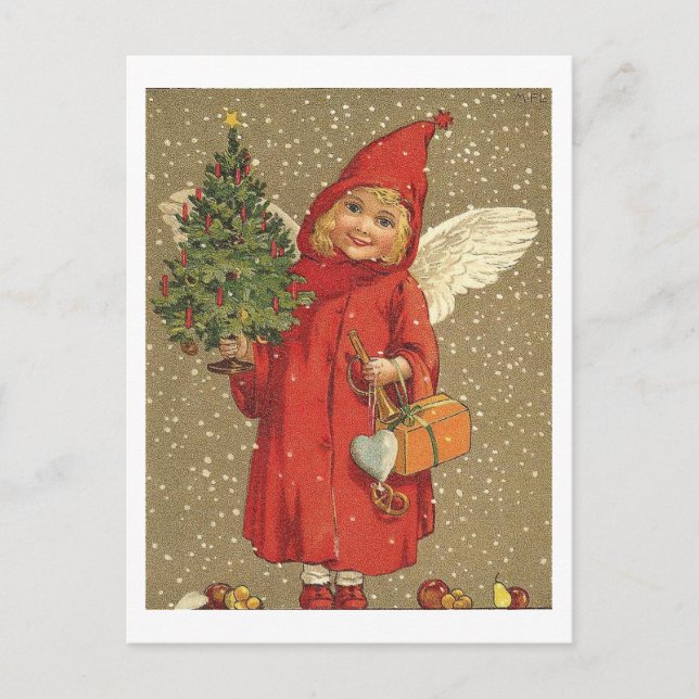 Angel in A Red Coat Postcard (Front)