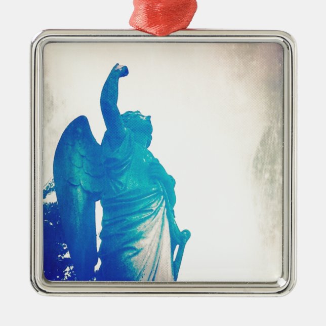 Angel in a Storm Metal Tree Decoration (Front)