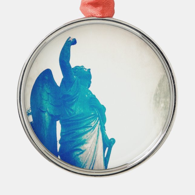 Angel in a Storm Metal Tree Decoration (Front)