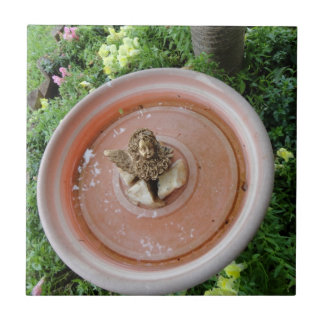 Angel in Bird Bath Tile