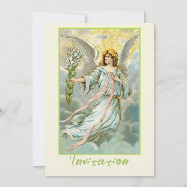 Angel In Blue Invitation (Front)