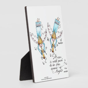 Angel in Blue Playing Music for Our Souls   Plaque