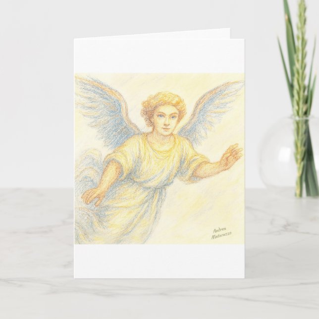 Angel in flight with a smile invitation (Front)