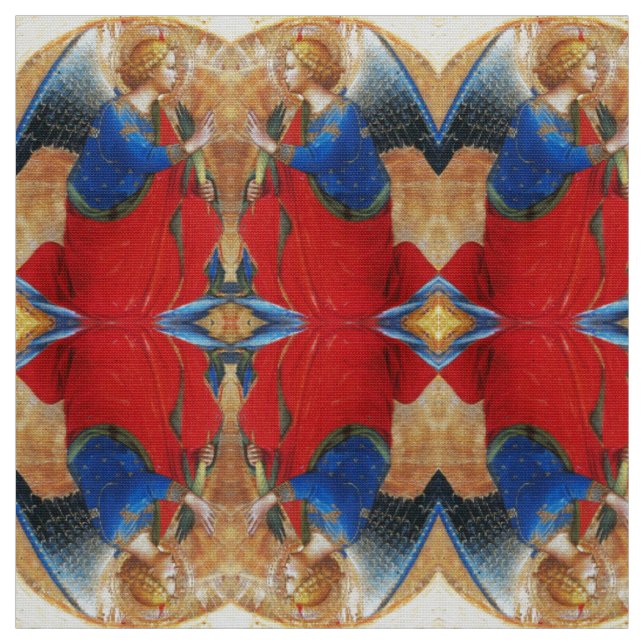 ANGEL IN GOLD RED AND BLUE FABRIC (Swatch)