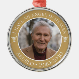 Angel in Heaven Abuelo Memorial Photo Metal Tree Decoration