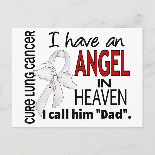 Angel In Heaven Dad Lung Cancer Postcard (Front)