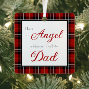 Angel in Heaven Dad Memorial Photo Metal Tree Decoration