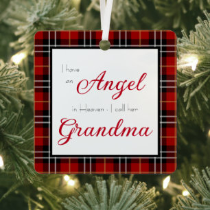 Angel in Heaven Grandma Memorial Photo Metal Tree Decoration