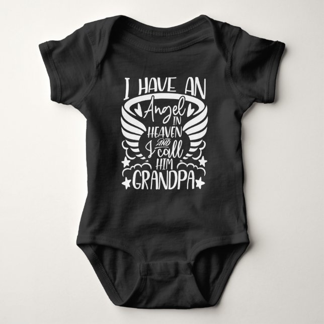 Angel In Heaven/Grandpa T-Shirt Baby Bodysuit (Front)