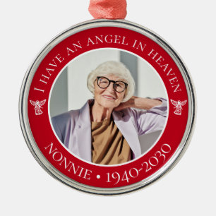 Angel in Heaven Nonnie Memorial Photo Metal Tree Decoration