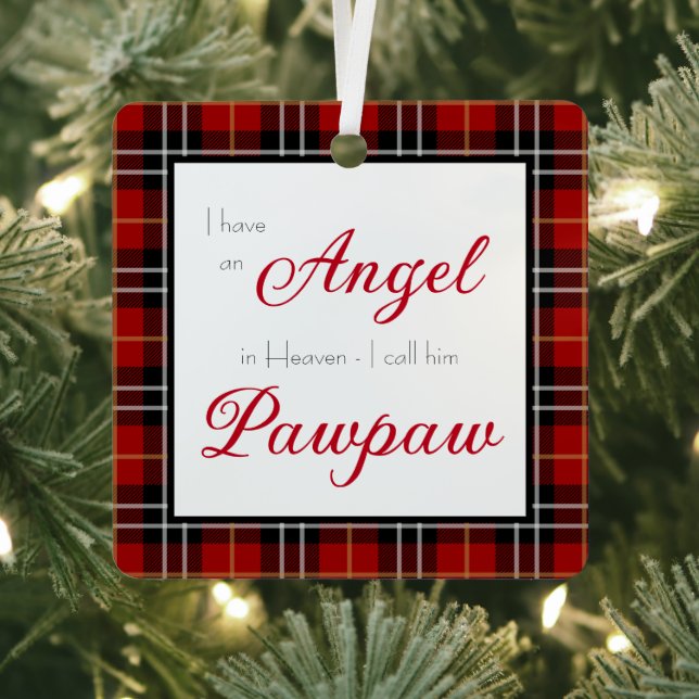 Angel in Heaven Pawpaw Memorial Photo Metal Tree Decoration (Insitu)