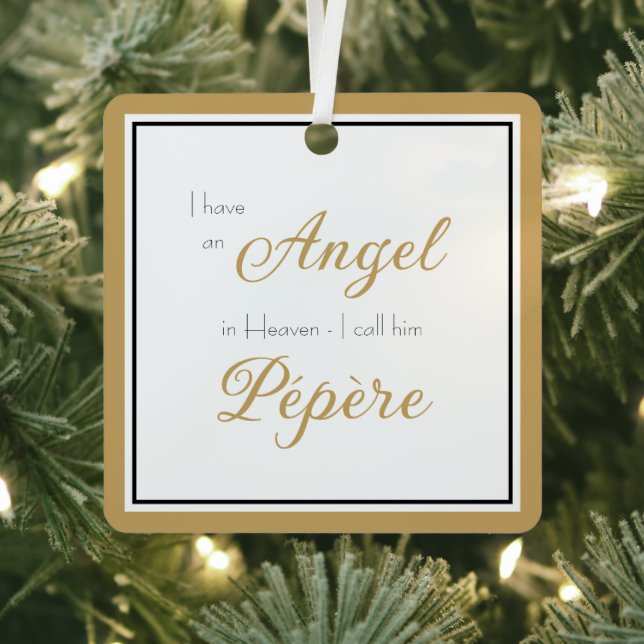 Angel in Heaven Pépère Memorial Photo Metal Tree Decoration (Insitu)