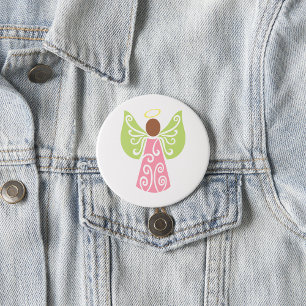 Angel In Pink 7.5 Cm Round Badge