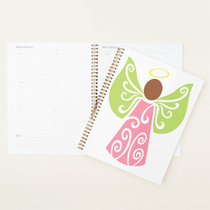 Angel In Pink Spiral Planner