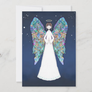 Angel in prayer holiday card