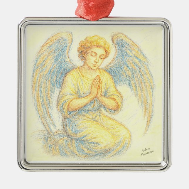 Angel in prayer  metal tree decoration (Front)