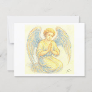 Angel in prayer postcard