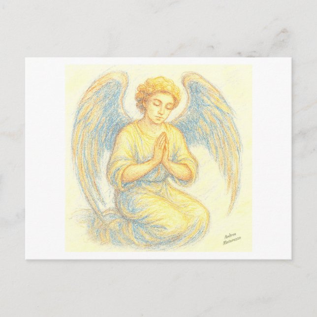 Angel in prayer postcard (Front)