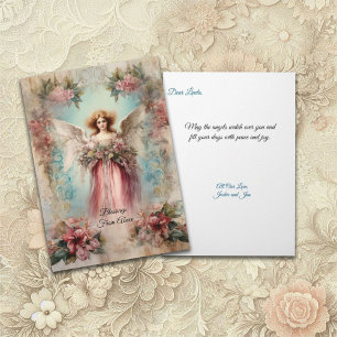 Angel In Red Gown Vintage-Style Card