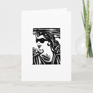 Angel In Sunglasses Seasons Greetings Card