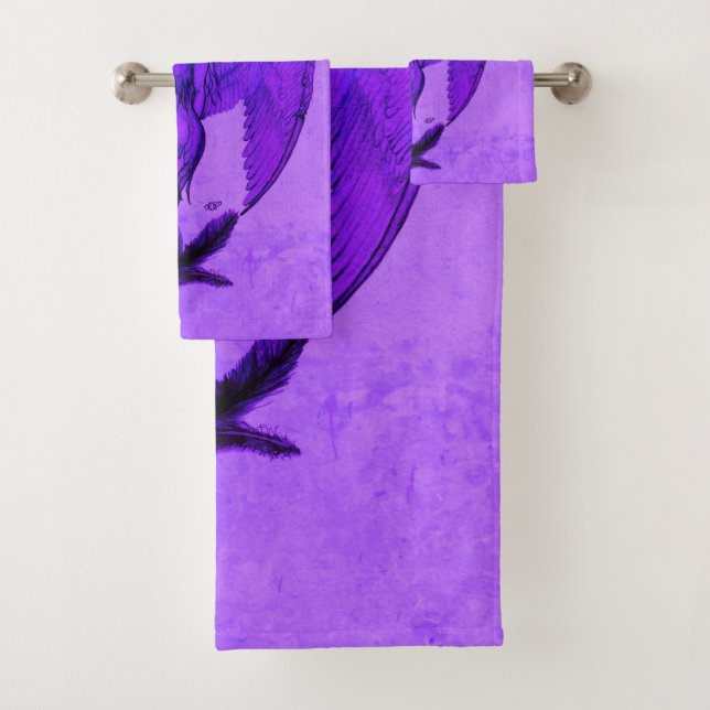 Angel in Tattoo Style Bath Towel Set (Insitu)