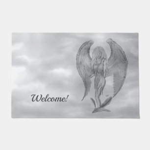 Angel in Tattoo Style Doormat