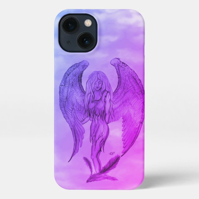 Angel in Tattoo Style iPhone Case (Back)