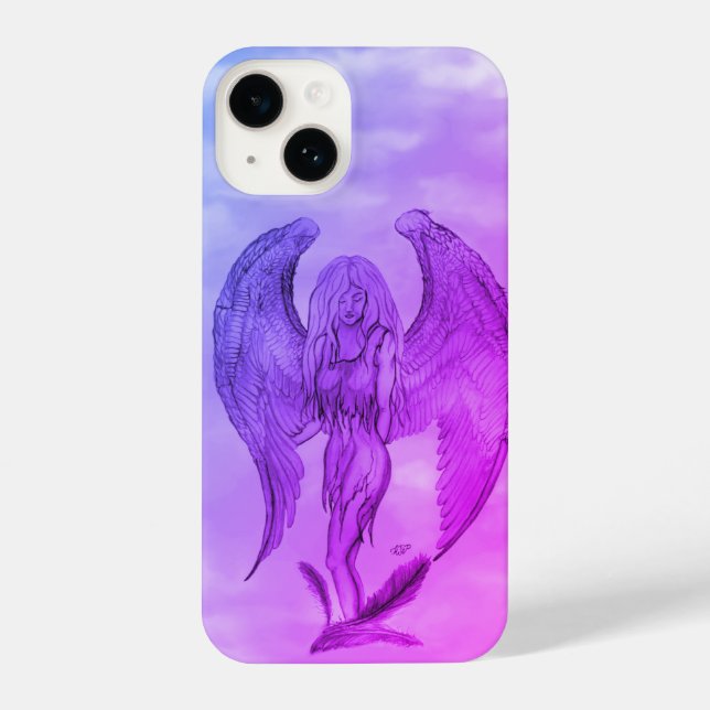 Angel in Tattoo Style iPhone Case (Back)